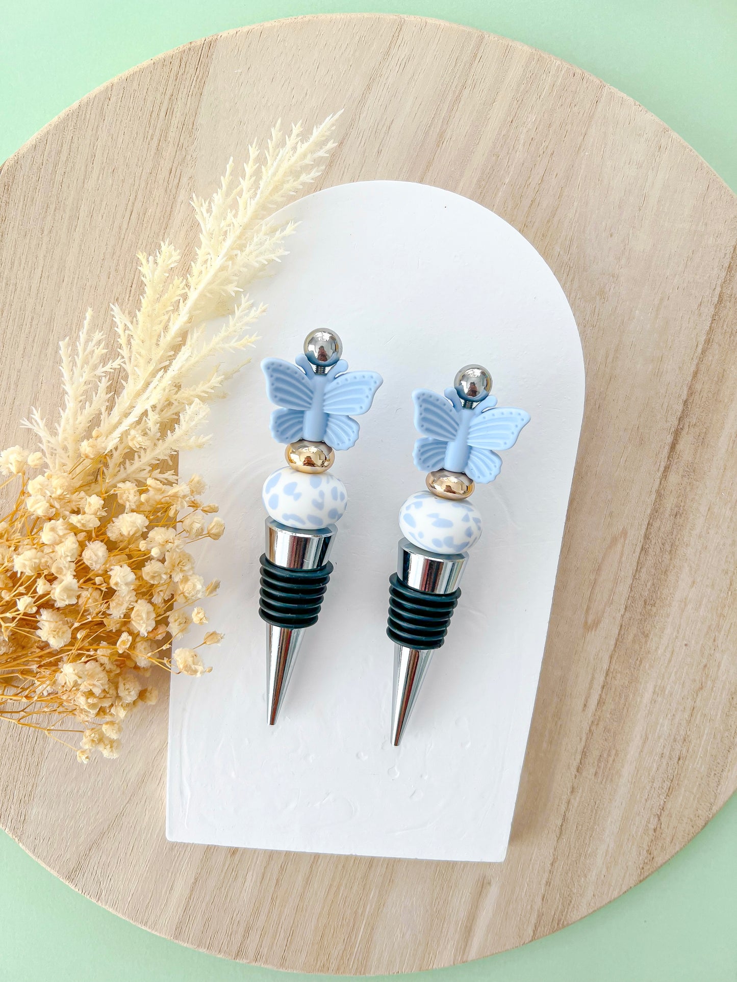 Butterfly Blue Splash Wine Stopper