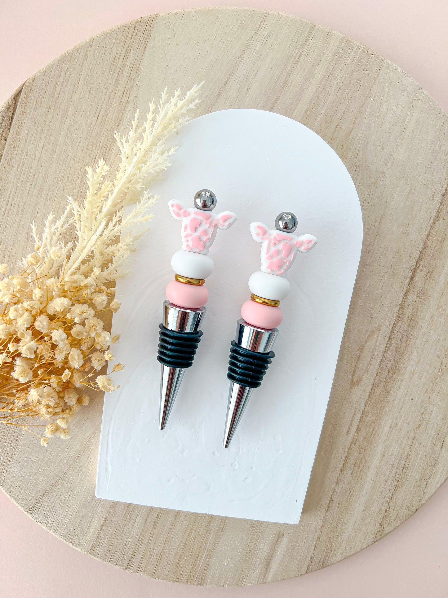 Western Cow Pink Wine Stopper