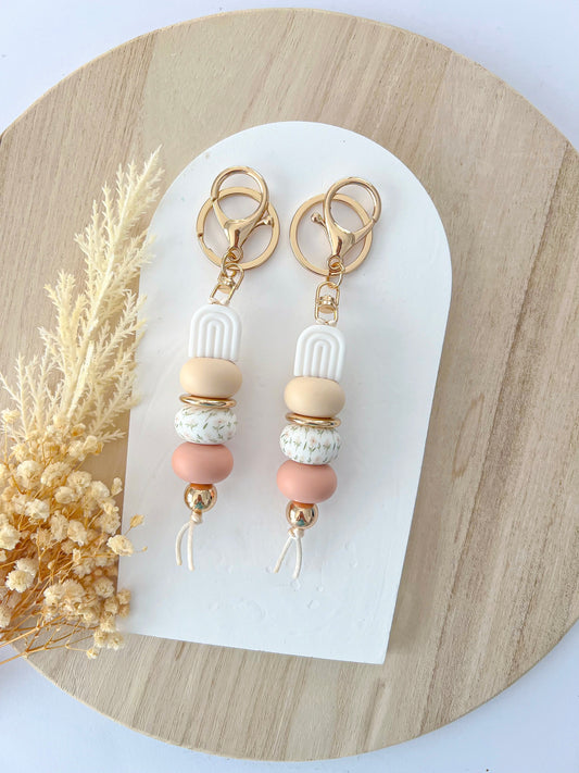 Arch Peach Daisy Keychain
