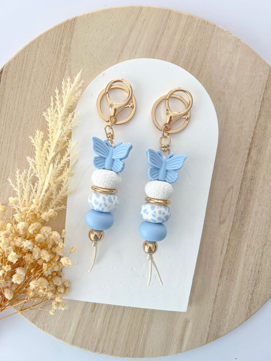 Butterfly Blue Splash keychain