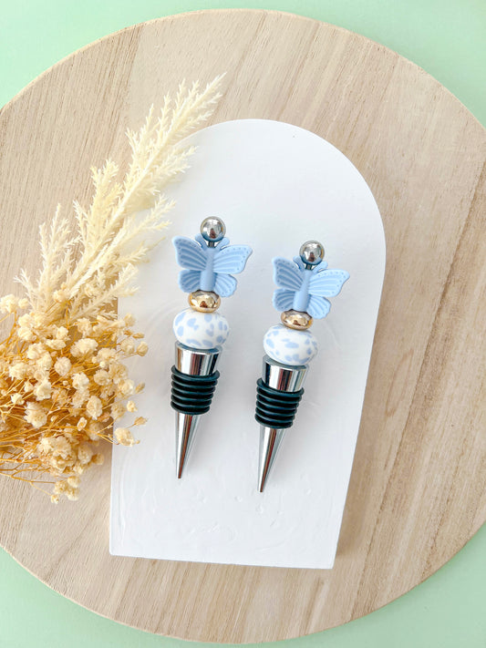 Butterfly Blue Splash Wine Stopper
