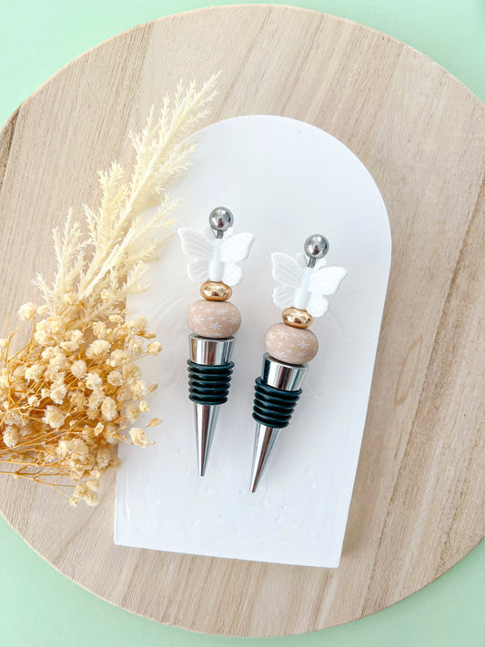 Butterfly Beige Garden Wine Stopper