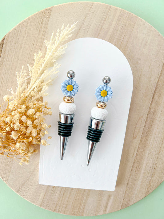 Daisy Blue Wine Stopper