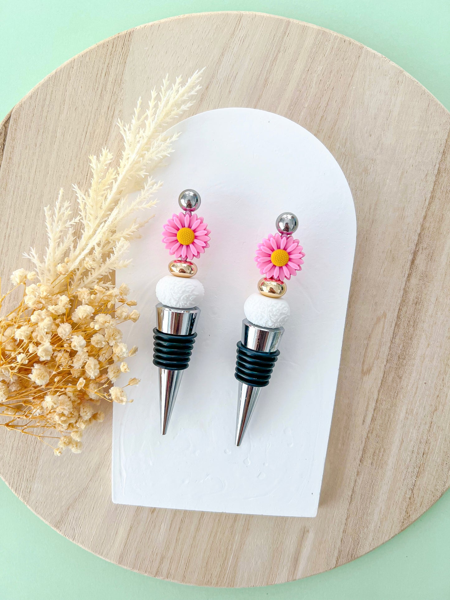 Daisy Hot pink Wine Stopper