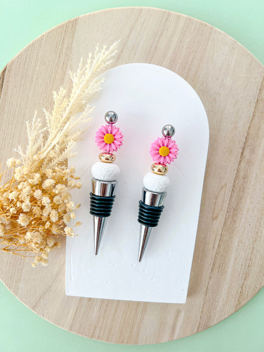 Daisy Hot pink Wine Stopper