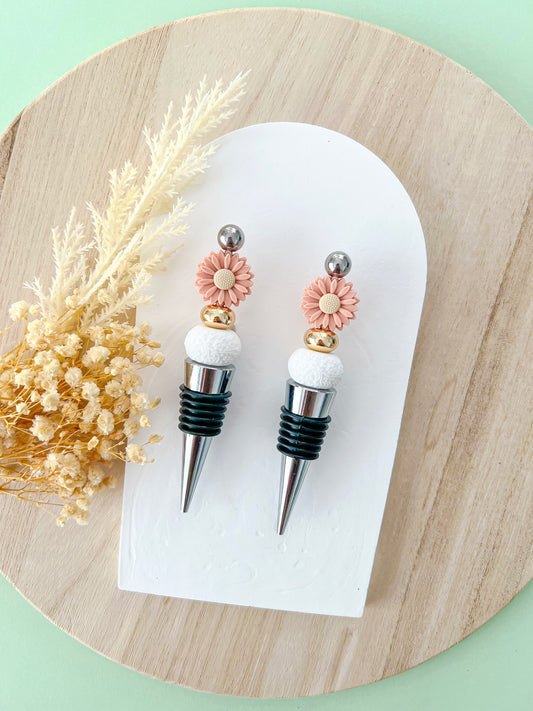Daisy Peach Wine Stopper
