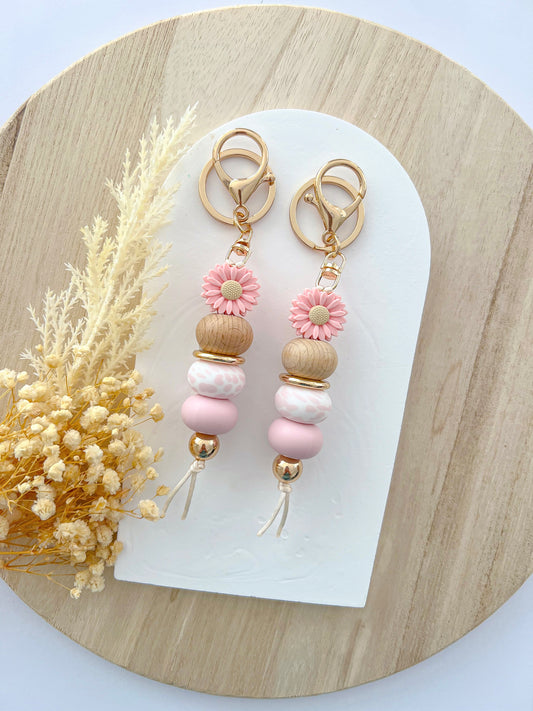 Daisy Pale Pink Keychain