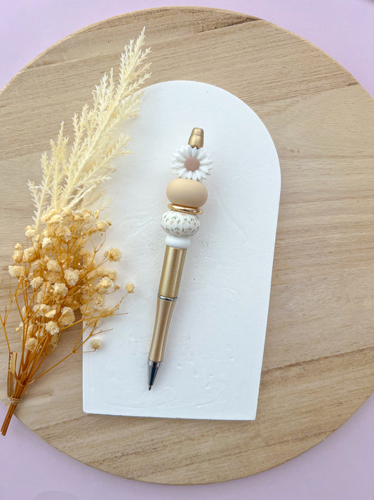Luxe Spring Daisy Beige Pen