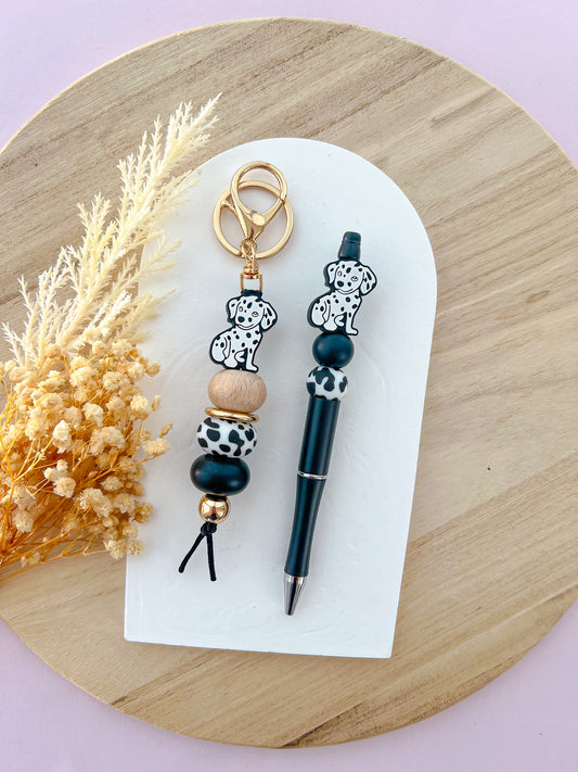 Dog (Duke the Dalmation) Keychain and Pen Set