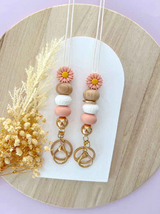 Daisy Peach Lanyard