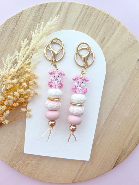 Pink Bunny Keychain