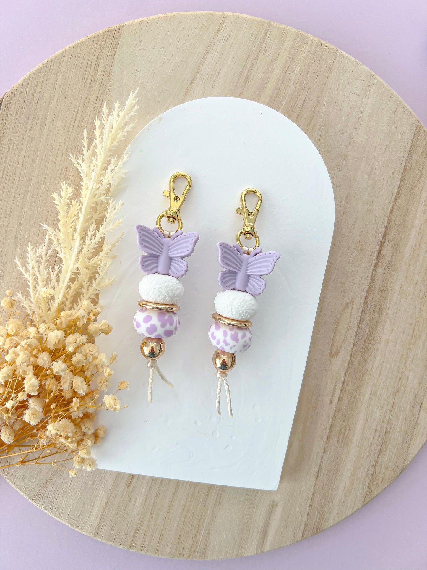 Mini Butterfly Lilac Splash Keychain