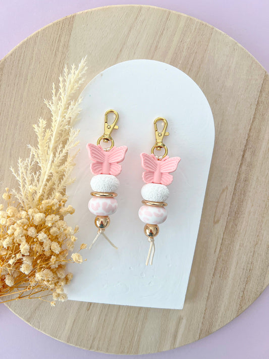 Mini Butterfly Pink Splash Keychain
