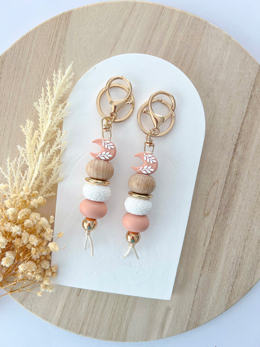 Moon Peach Keychain