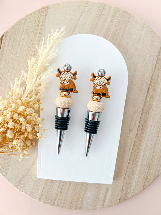 Highland Cow (Cinnamon) Wine Stopper