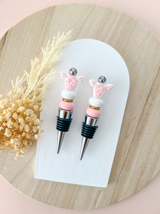 Western Cow Pink Wine Stopper